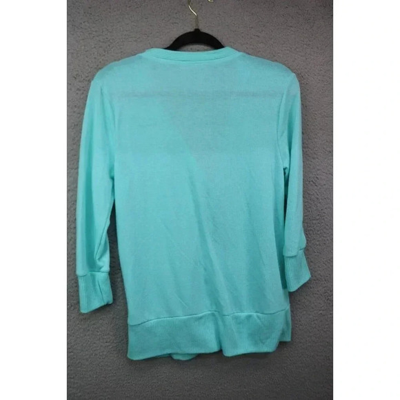 So Perla Snap Down Teal Sweater-Size Large-Beachy - Picture 6 of 7